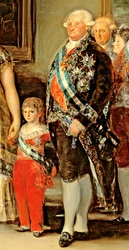The King and Queen of Spain, Charles IV and Maria Luisa, with Their Family, 1800 (detail)